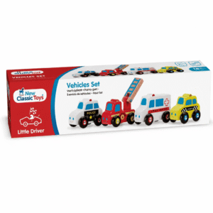 Leseni set vozil za otroke – 4 vozila